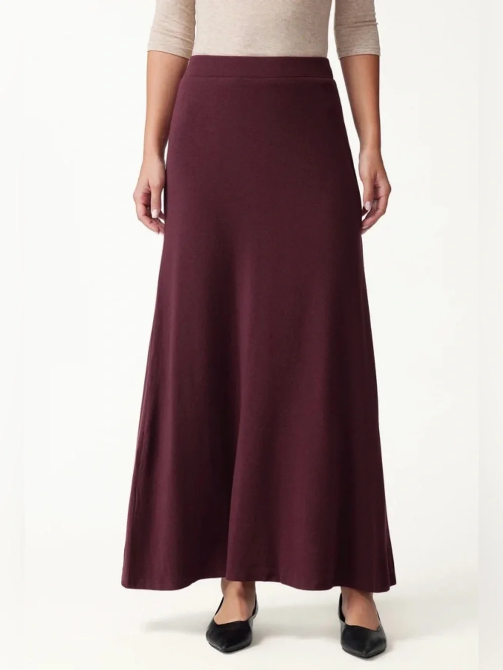 OGL Eco- Mousse High Rise A-Line Maxi Skirt Black , Large